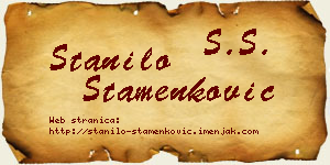 Stanilo Stamenković vizit kartica